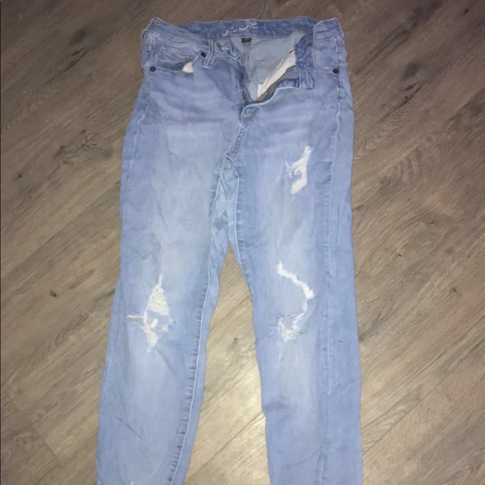 Blue ripped jeans